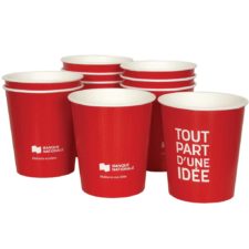 Gobelet en carton personnalisée, Custom printed paper cups, Kubki papierowe z nadrukiem indywidualnym, Pappbecher mit individuell bedruckt, Pappersmuggar med eden tryck.