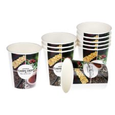 Gobelet en carton personnalisée, Custom printed paper cups, Kubki papierowe z nadrukiem indywidualnym, Pappbecher mit individuell bedruckt, Pappersmuggar med eden tryck.