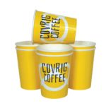 Gobelet en carton personnalisée, Custom printed paper cups, Kubki papierowe z nadrukiem indywidualnym, Pappbecher mit individuell bedruckt, Pappersmuggar med eden tryck.