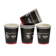 Gobelet en carton personnalisée, Custom printed paper cups, Kubki papierowe z nadrukiem indywidualnym, Pappbecher mit individuell bedruckt, Pappersmuggar med eden tryck.