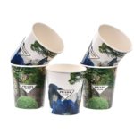 Gobelet en carton personnalisée, Custom printed paper cups, Kubki papierowe z nadrukiem indywidualnym, Pappbecher mit individuell bedruckt, Pappersmuggar med eden tryck.